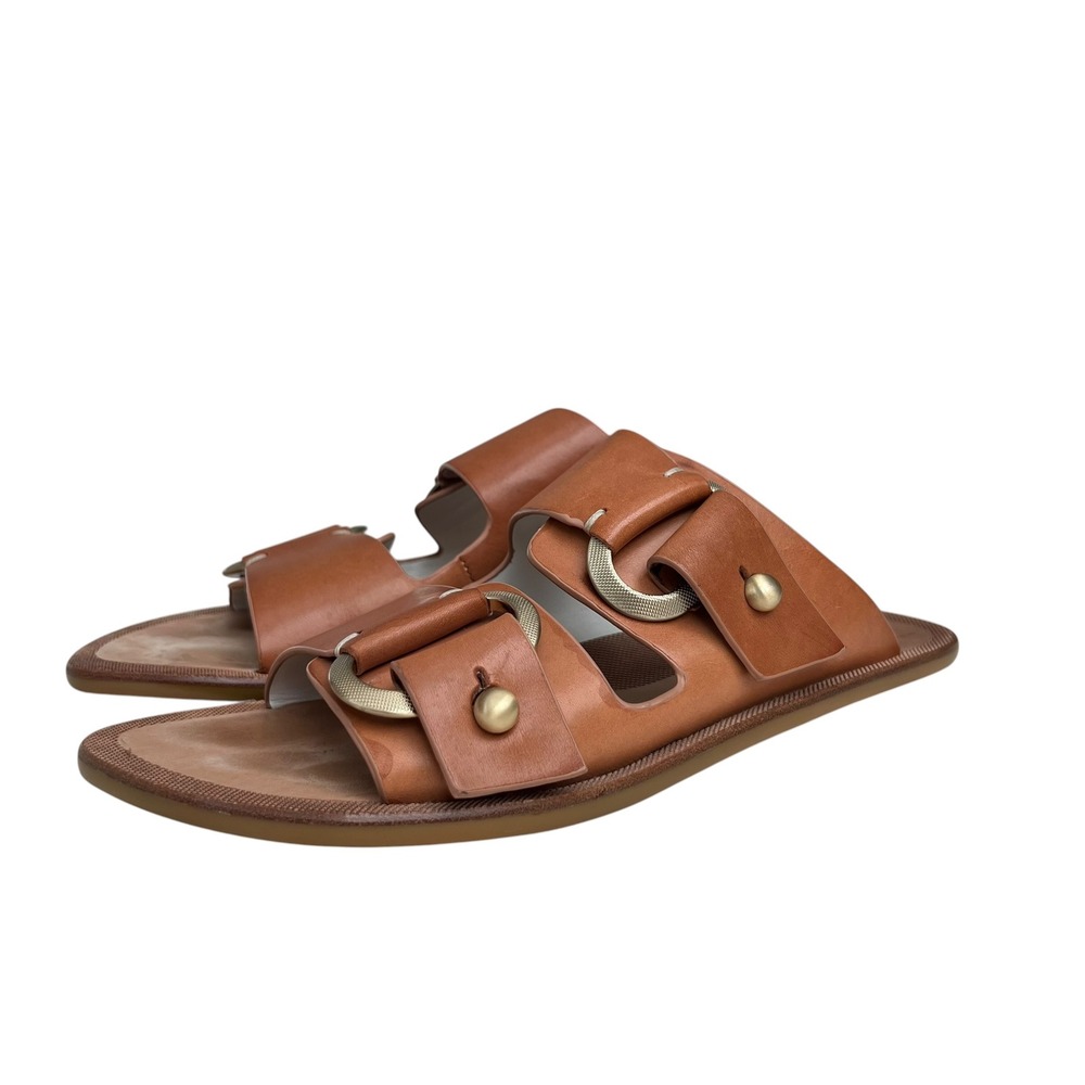 Rag and Bone Avost Leather Buckle Strap Sandal Carmel Brown SZ 38.5 - Picture 2 of 6